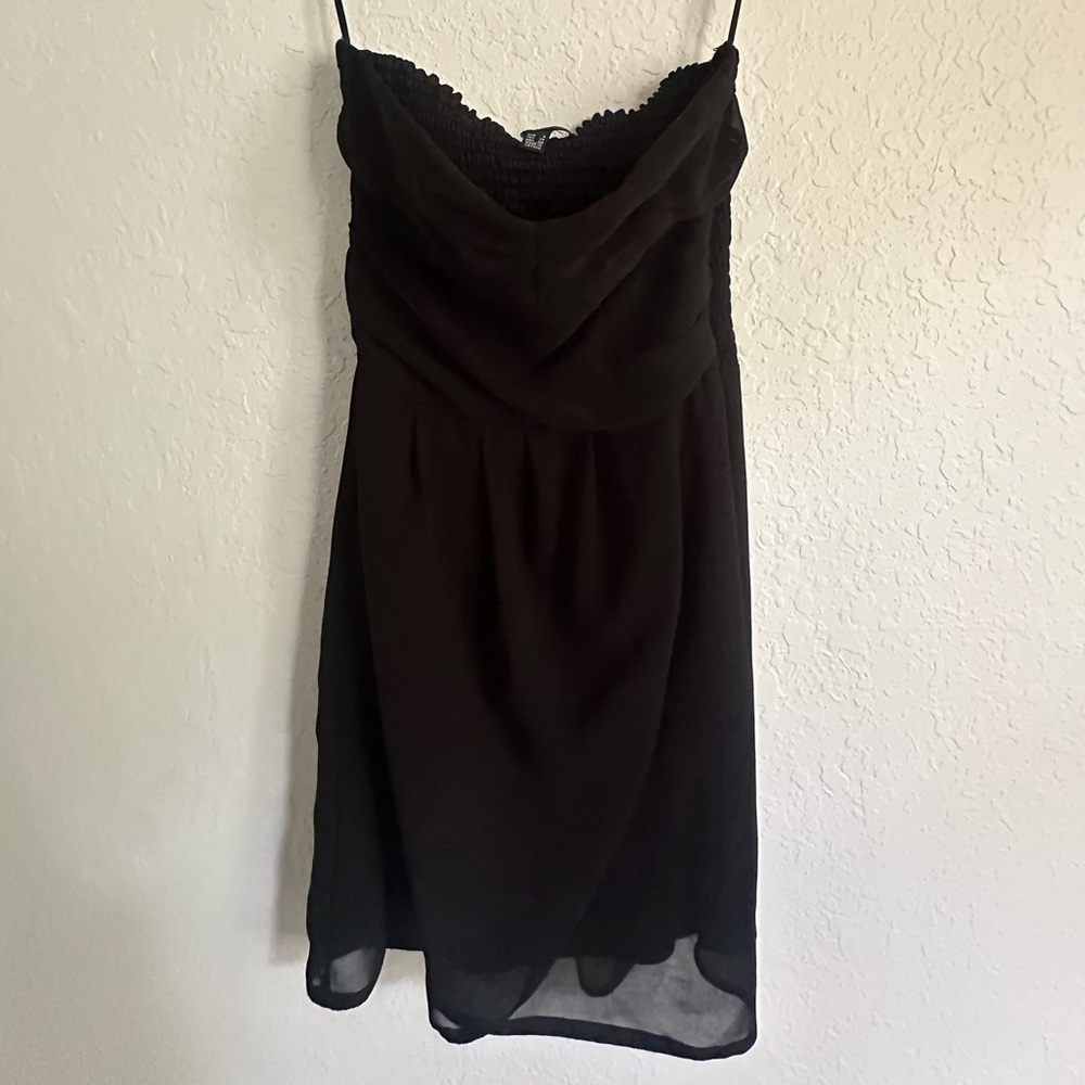 NWOT MANGO Black Strapless Mini Dress Size XS